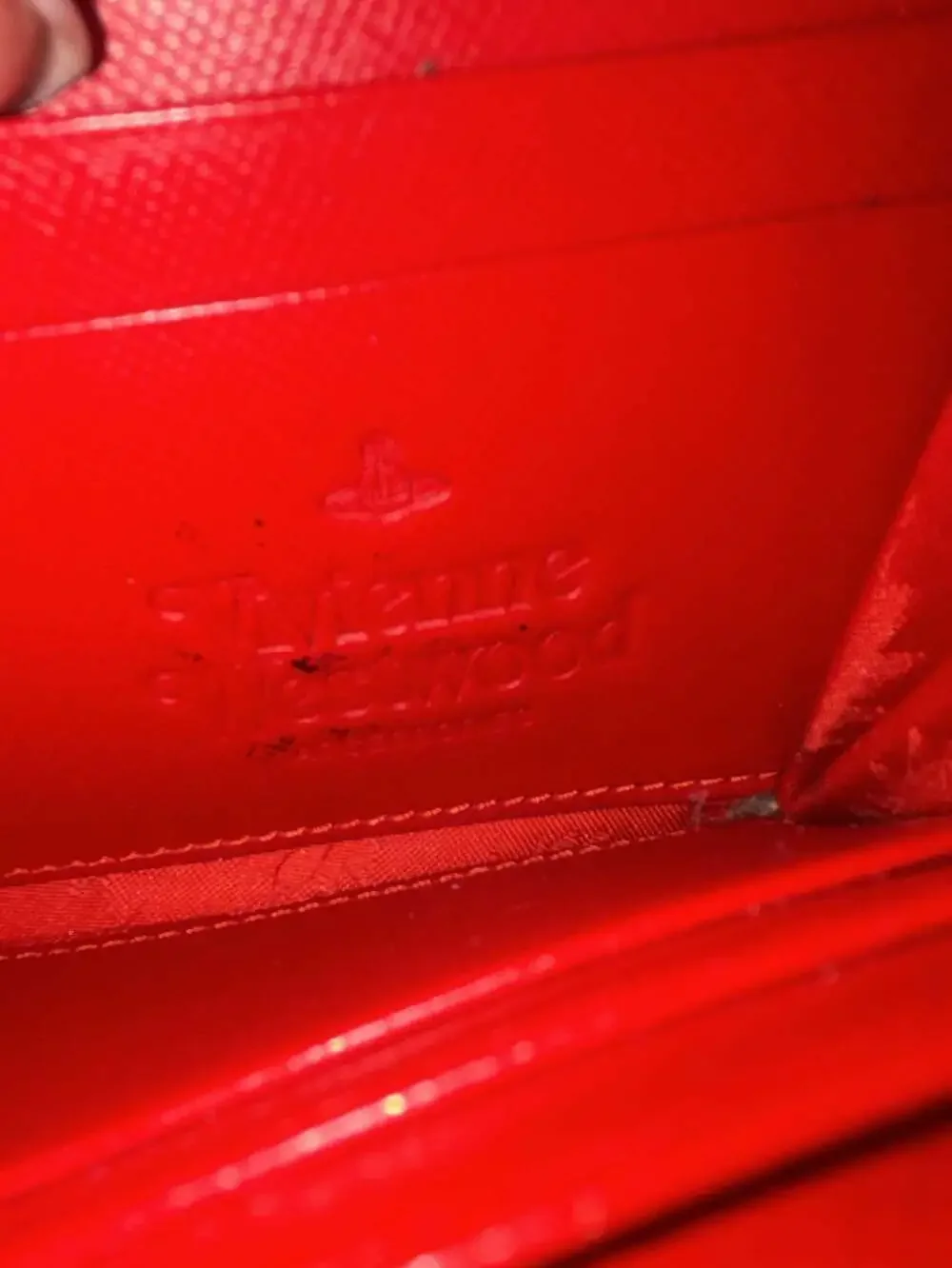 Vivienne Westwood Red Saffiano Leather Continental Long Clutch Wallet